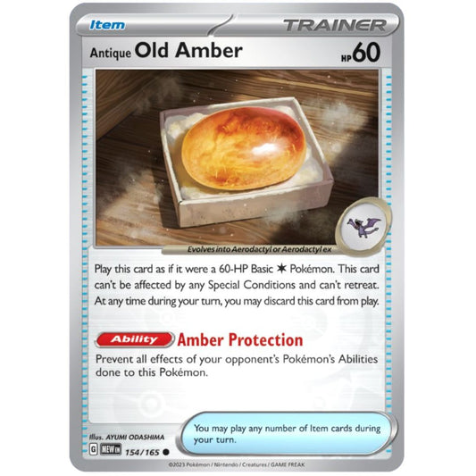 Antique Old Amber 154/165 - Pokemon Scarlet & Violet 151