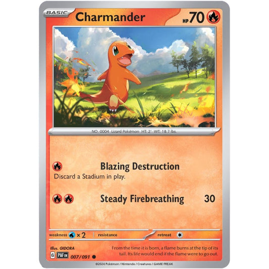 Charmander - 007/091 (Reverse Holo) Pokemon: Paldean Fates